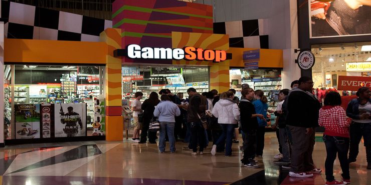 gamestop store with line