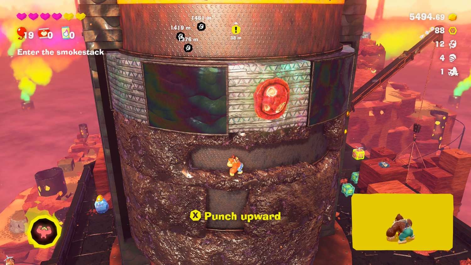 dk climbing up pipe 1