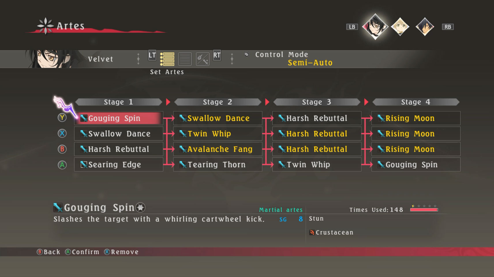 Tales of Berseria Screenshot arrange skills